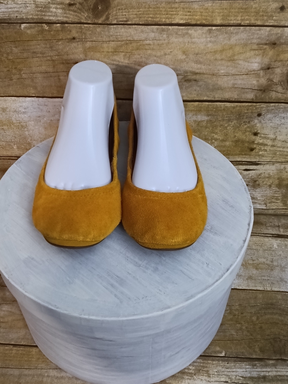Lucky Brand Mustard Suede Ballet Flats